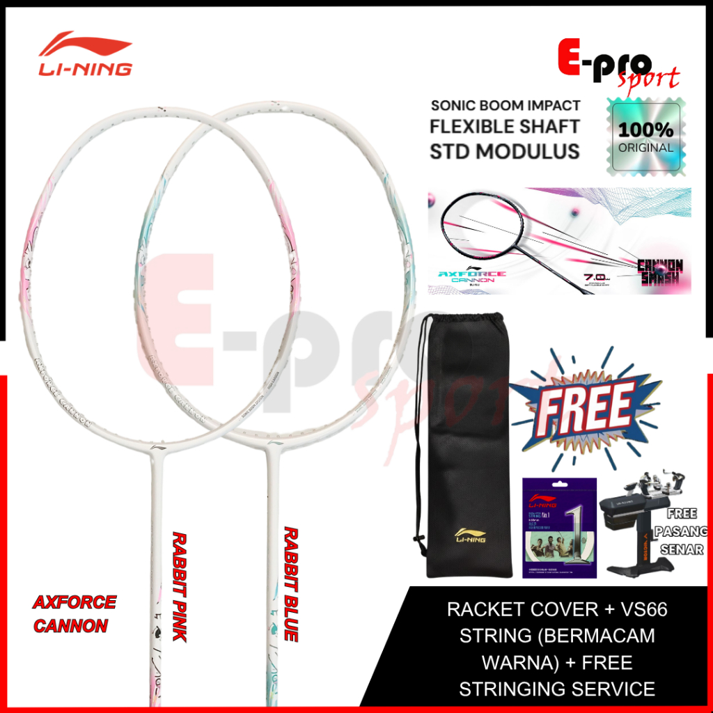 New Color  Raket Badminton Lining Axforce Cannon Rabbit / Li-Ning Axforce Cannon Bulutangkis Li Ning