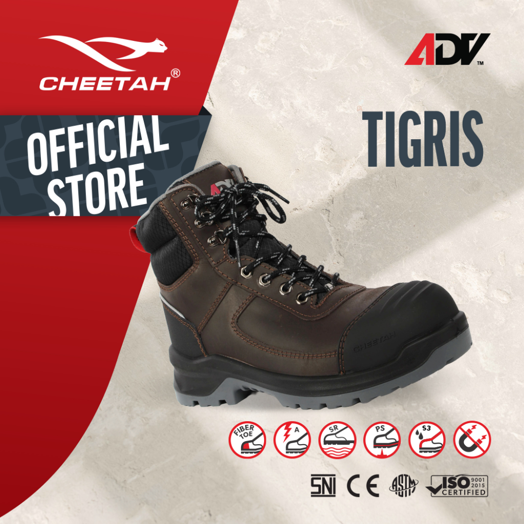 Safety CHEETAH 6111C Sepatu Safety Model Tigris dengan Standar S3 untuk Perlindungan Kerja 6111C NEW