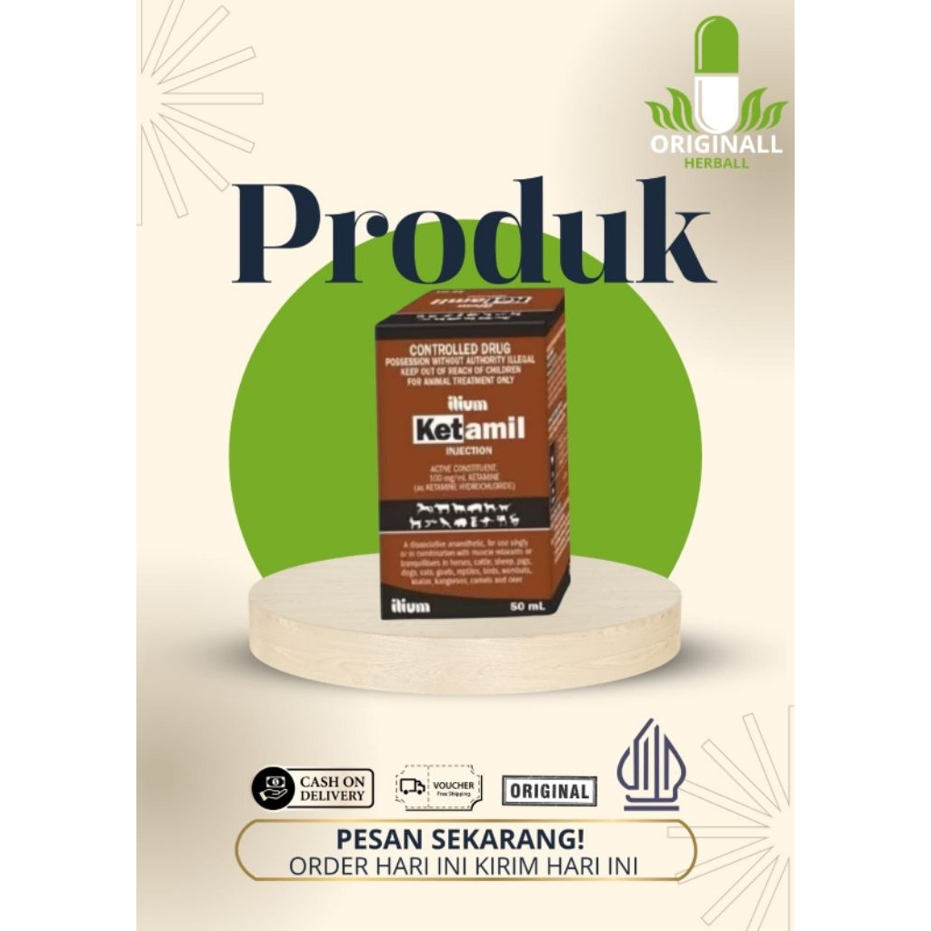 Ketamil Ilium merek obat bius atau anestesi lokal/umum disosiatif khusus untuk hewan yang mengandung
