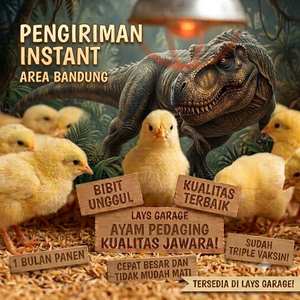 [PROMO] Bibit Ayam broiler Super 1 Bulan Panen DOC ayam pedaging super Lays Garage Bandung