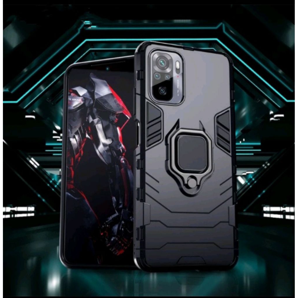 CASE XIAOMI REDMI NOTE 10 / 10s  RUGGED ARMOR ROBOT STANDING IRING