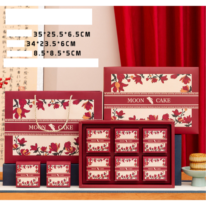 1 set Premium Box mooncake isi 6 kotak 100gr - 150gr box mooncake case mika 8cm box mooncake case mi