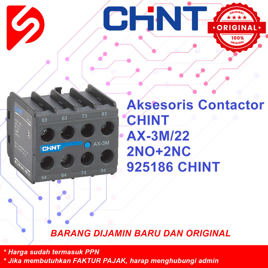 Aksesoris Kontaktor CHINT AX-3M/22 2NO+2NC Original