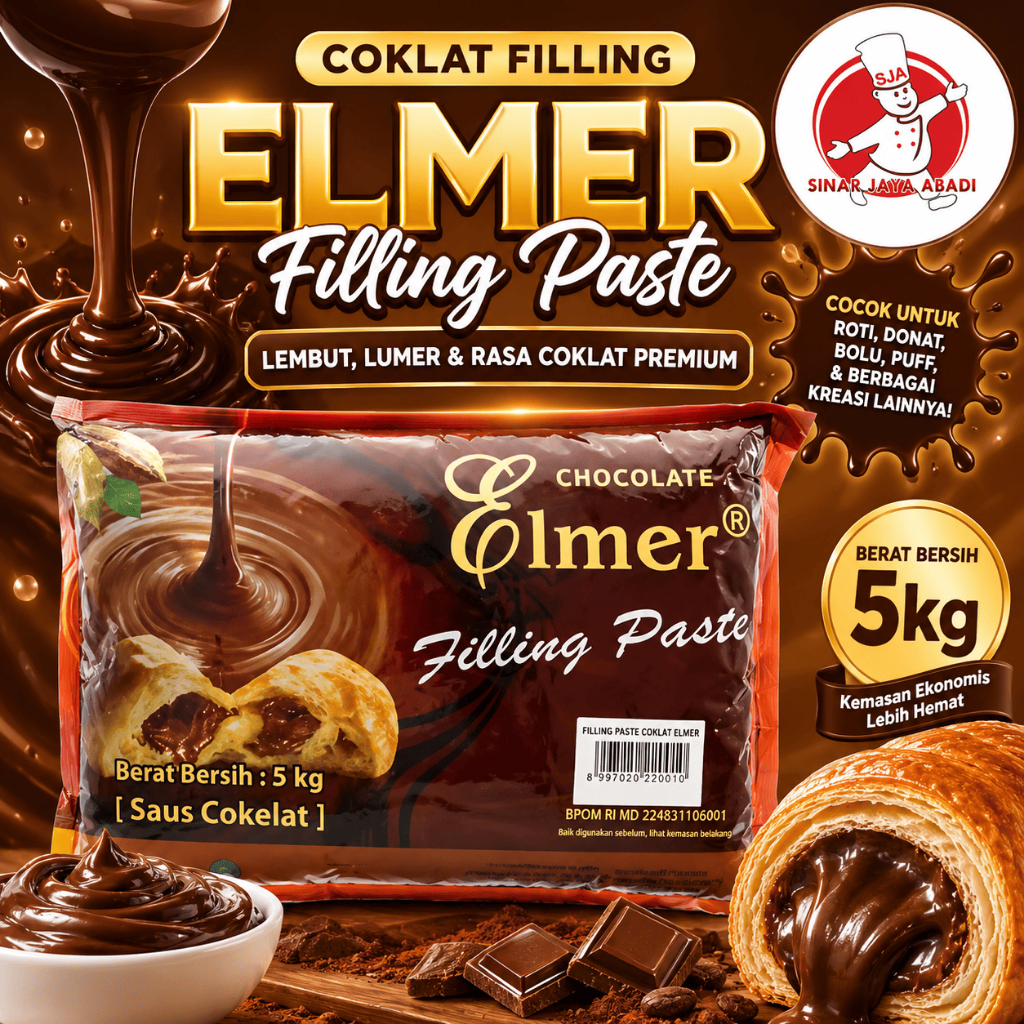 Coklat Filling Isian Roti Elmer 5kg -Premium,Enak,Manis