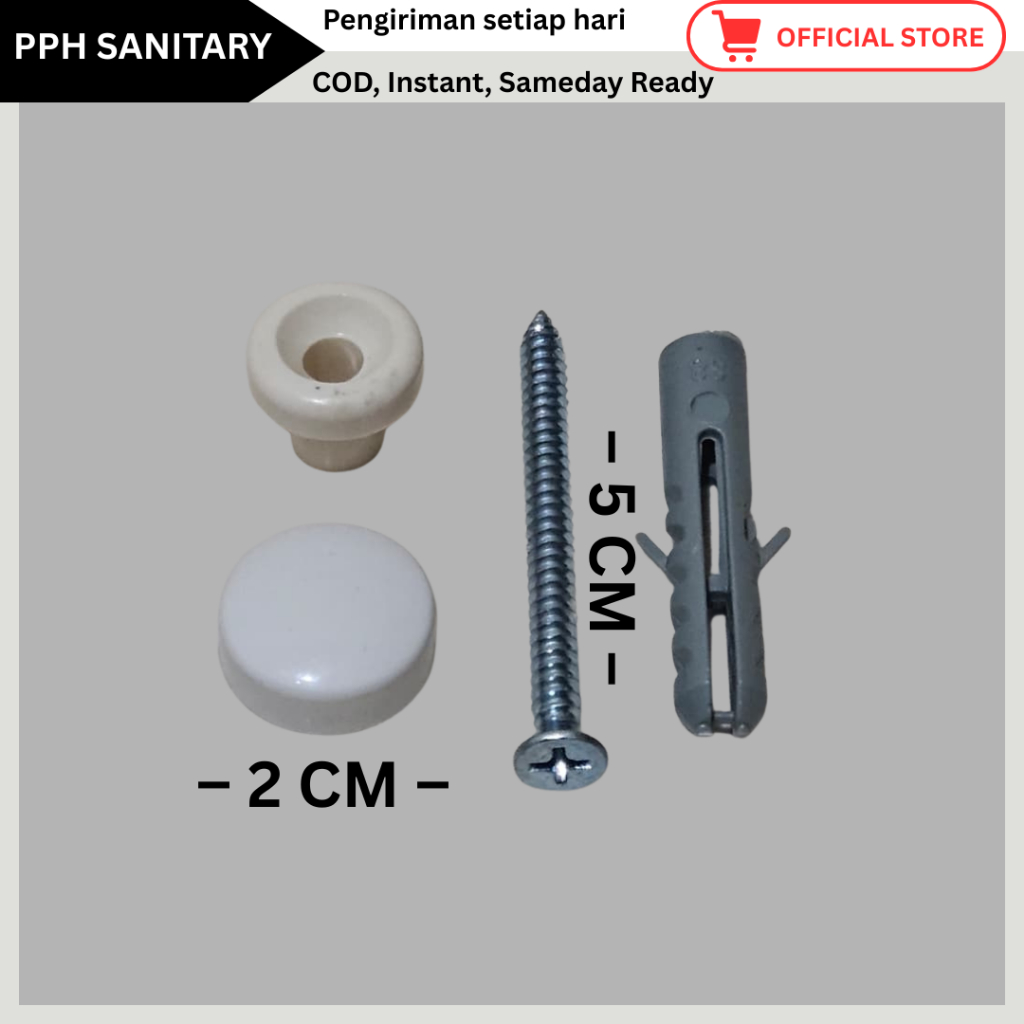 (1 set) Baut plunge set biasa untuk kamar mandi mudah di pasang untuk tipe TA2SV2 // Anti Karat, Pan