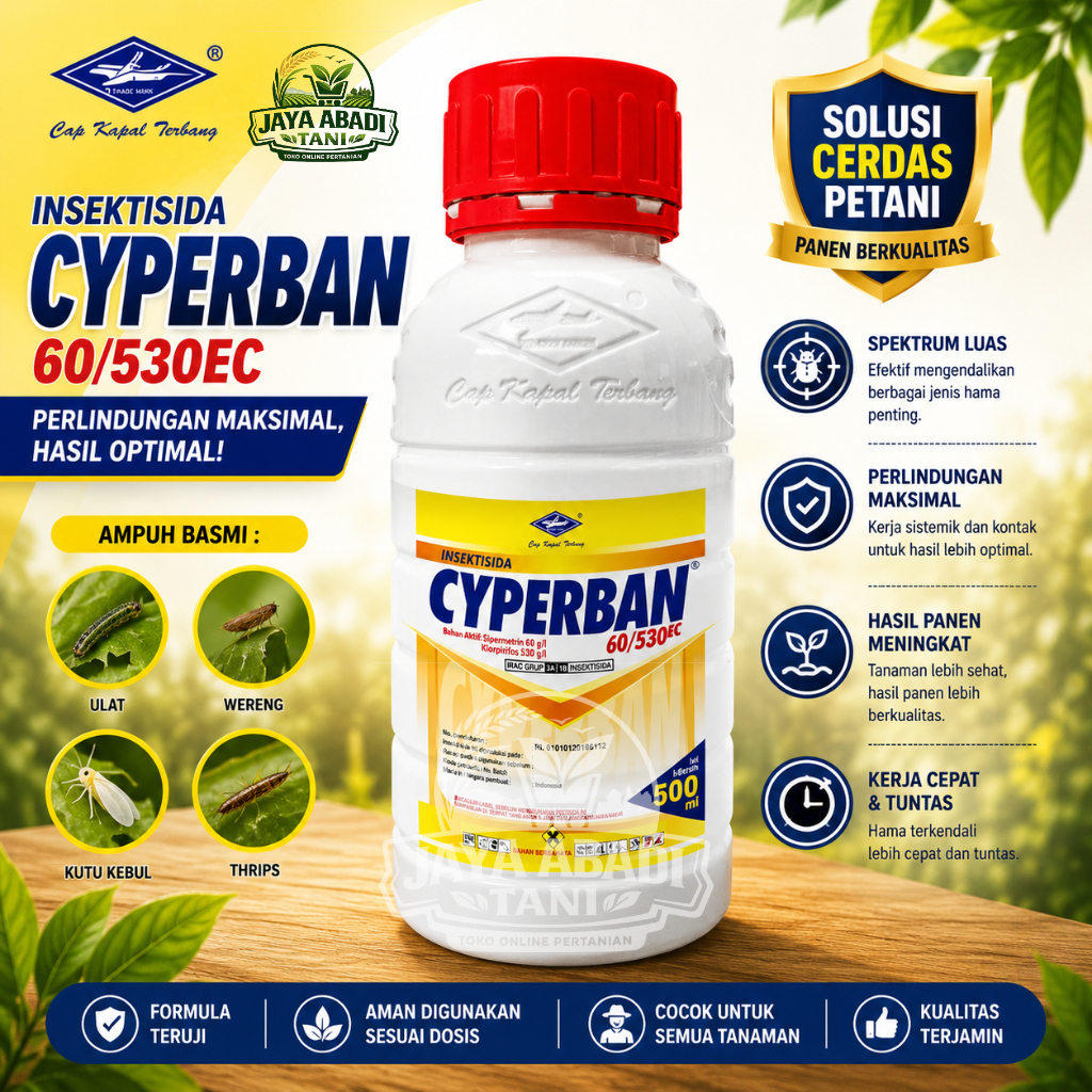 Insektisida CYPERBAN 60 530 EC 100ml  Cap Kapal Terbang