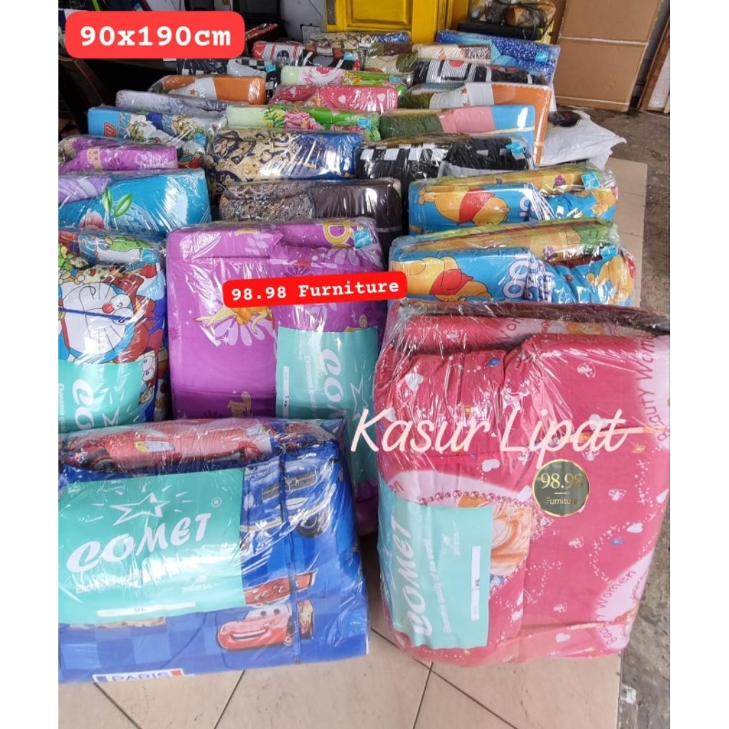 Tilam Lipat Murah - Kasur Busa Lipat 90x190cm Tebal 4cm - Tilam Busa Lipat plus Bantal -Tilam kempin