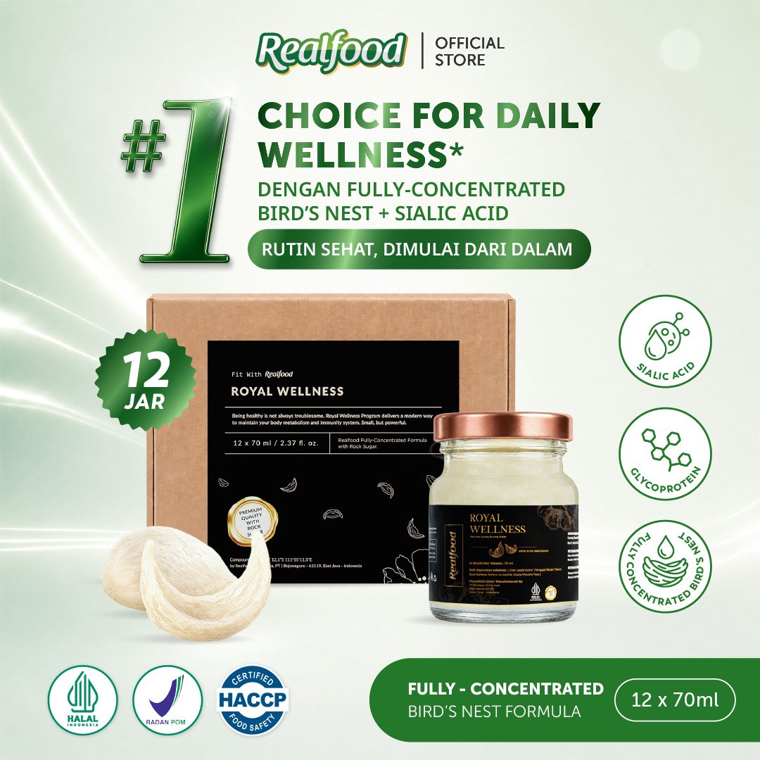 Realfood Royal Wellness | Minuman Sarang Burung Walet Premium | Daily Wellness | Nutrisi Harian | Da
