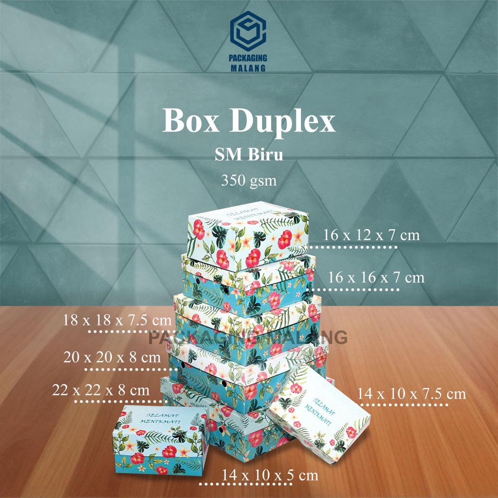 Dus Nasi Motif SM Biru/Box Nasi Kekinian/Dus Kue