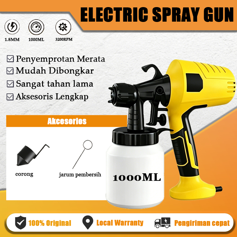 CHIC Electric Paint Gun 400W Kabel 1000ml Electric Paint Sprayer Kompresor Alat Cat Dinding Mobil Ka