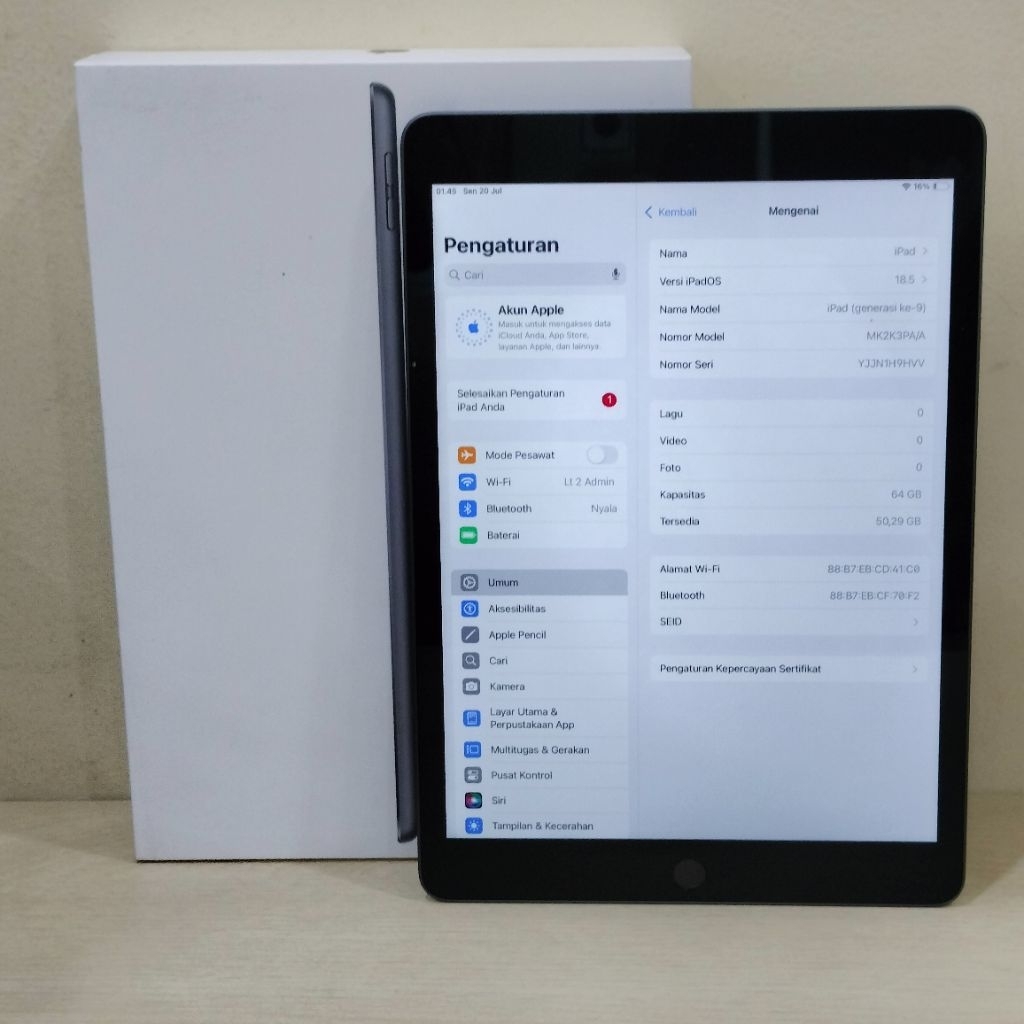 IPAD GEN 9 RAM 64GB (IBOX) PA/A "WIFI ONLY" (-2)