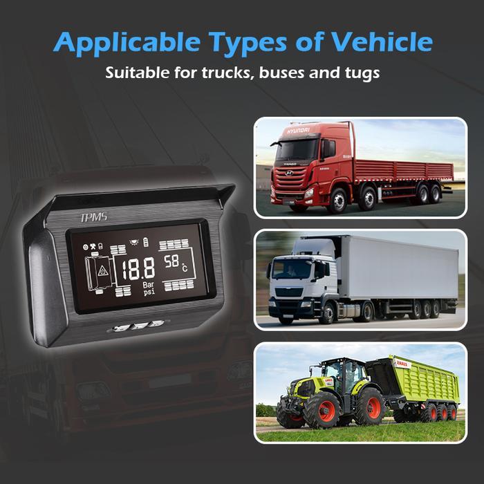 ACteam Pengukur Tekanan Ban/ Tire Pressure Monitoring System/TPMS Roda Ban 12/Alarm Tekanan Ban Truk
