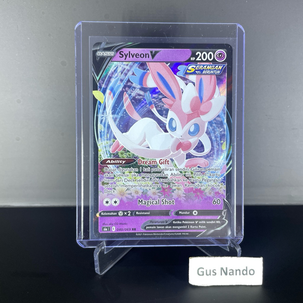 Sylveon V 040/069 RR S6a Para Eevee Pahlawan Indonesian Kartu Pokemon TCG Indonesia Original