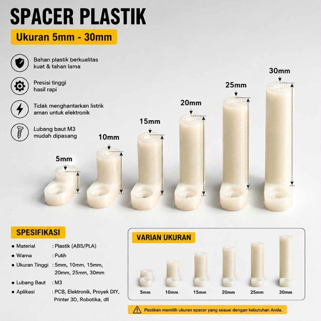 Holder Pcb spacer pcb plastik M3 5-30mm Terbaru