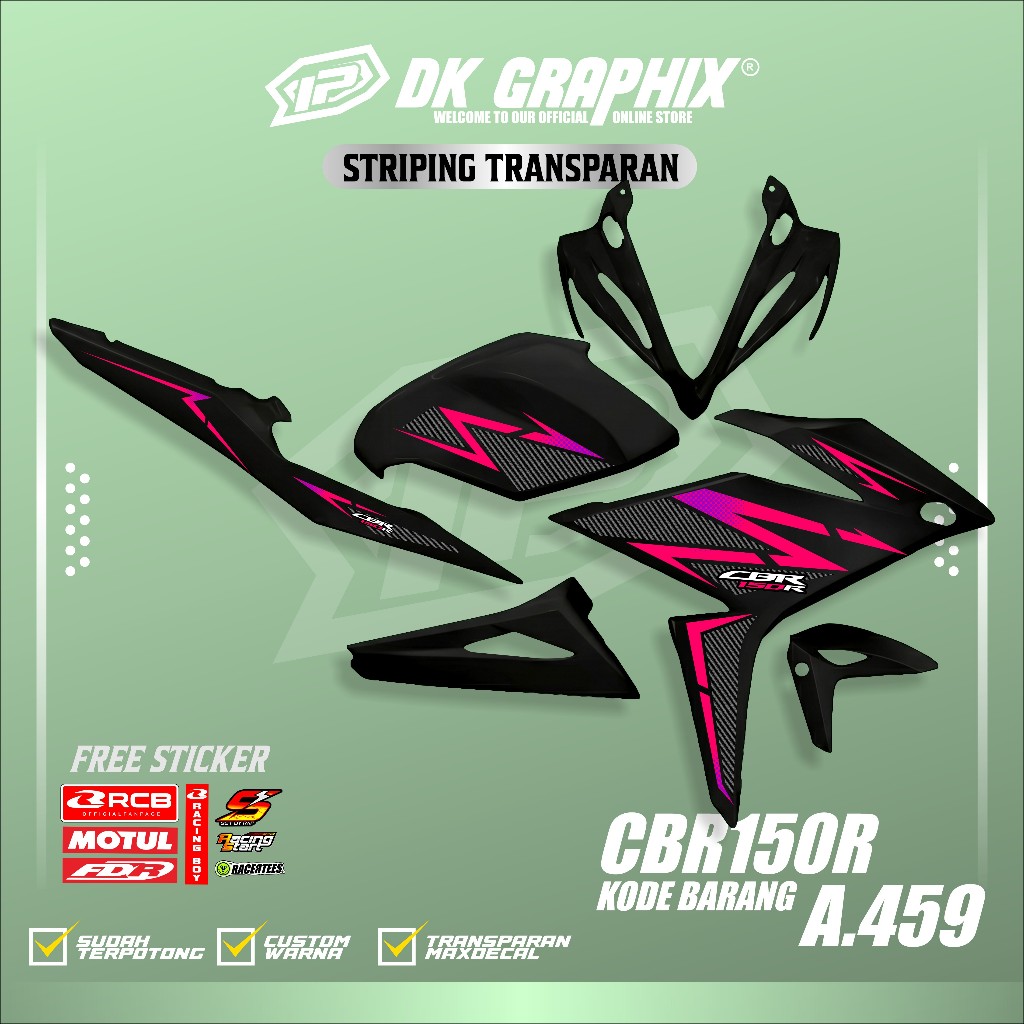 STRIPING MOTOR HONDA CBR 150R  STRIPING CBR K45G/K45N SUDAH CUTTING KODE A.459