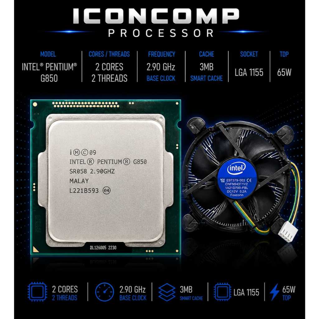 Processor intel dual core G850+ fan ori