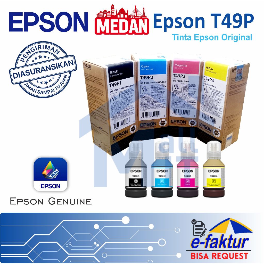 MALLIT EPSON Tinta Catridge EPSON T49P SC-F530 F530 SC-F130 F130 Sublimasi Original Medan
