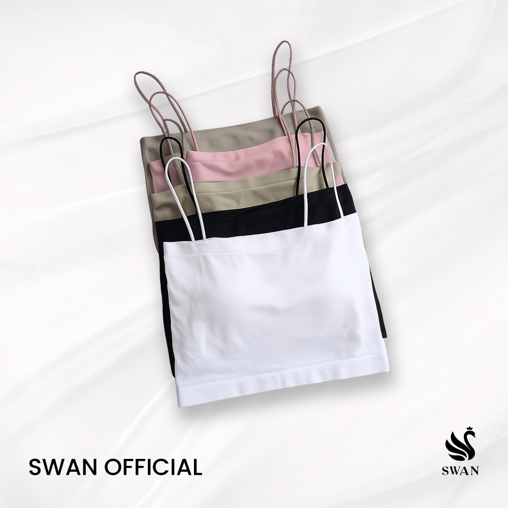 SWAN - Tanktop Bra Wanita Tank Top Square Tali Spaghetti Tanktop Bra Crop Top Korea Style Premium
