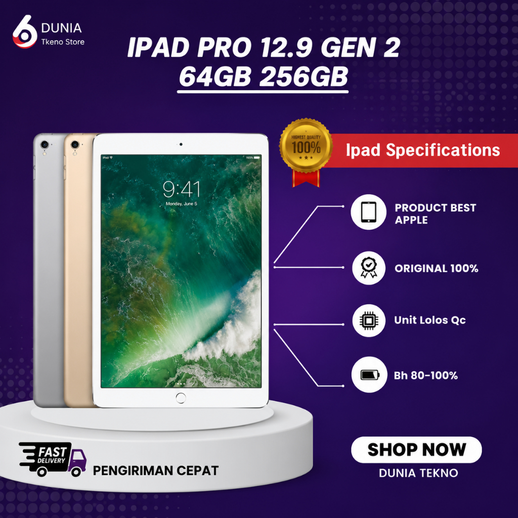 Ipad Pro 12.9 Inch 2017 Gen 2  64GB 256GB Wifi Only