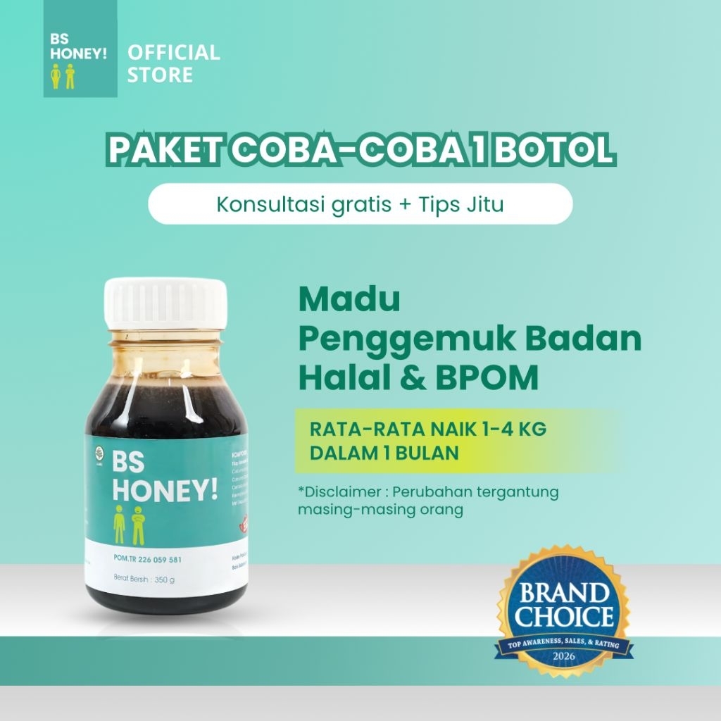 [DISKON] MADU BS HONEY 1 BOTOL COD MENINGKATKAN NAFSU MAKAN BPOM HALAL 350 gr