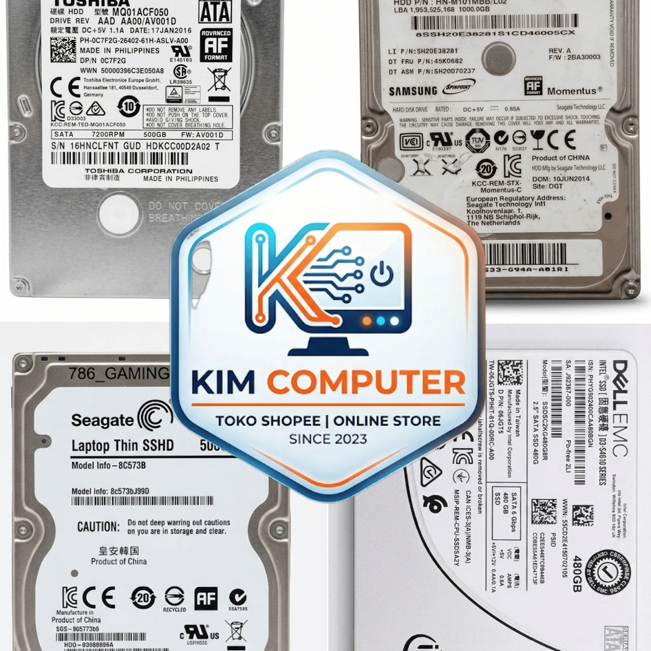 SSD Laptop 2.5 Inch Bekas Second WD Intel Sandisk Techbyte dll 128GB 256GB 512GB 1TB Like New Hardis