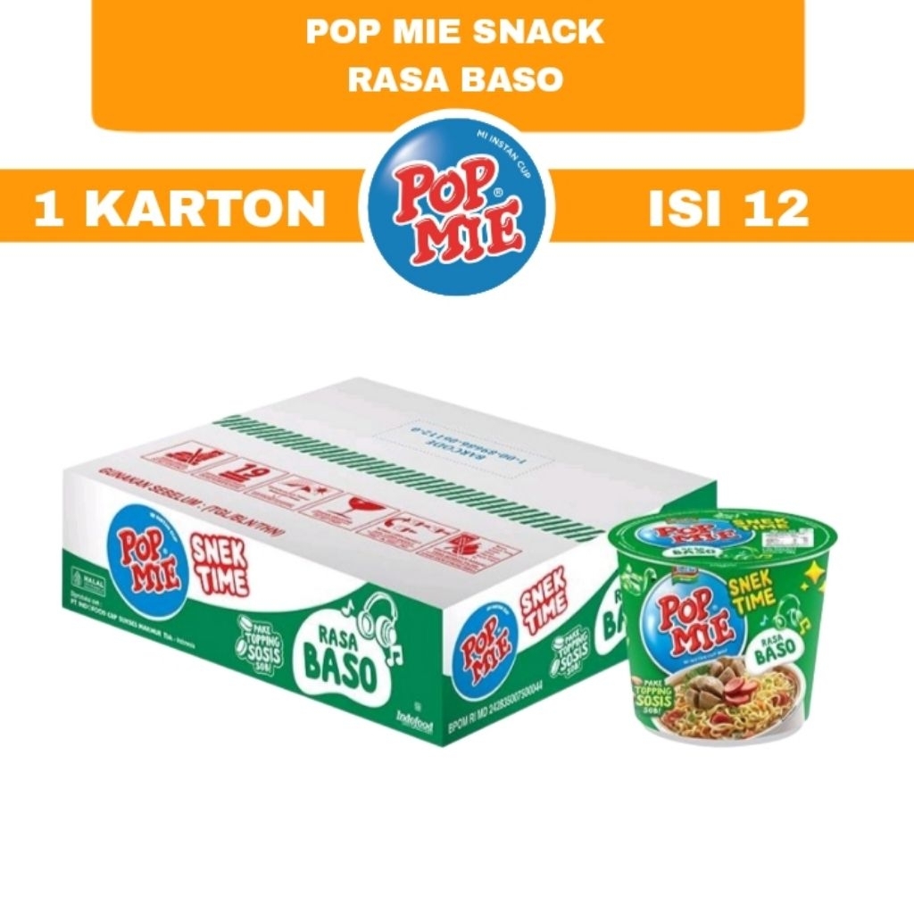 Kwen_Bakery 4 Cup Pop Mie Snak Rasa Baso - Pop Mie - Pop Mie Cup Baso Lapeer Time 4 Pcs 75 Gram