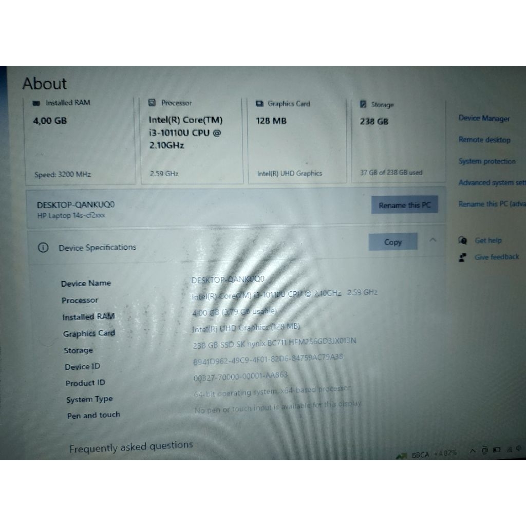 laptop hp 14s-cf2518tu