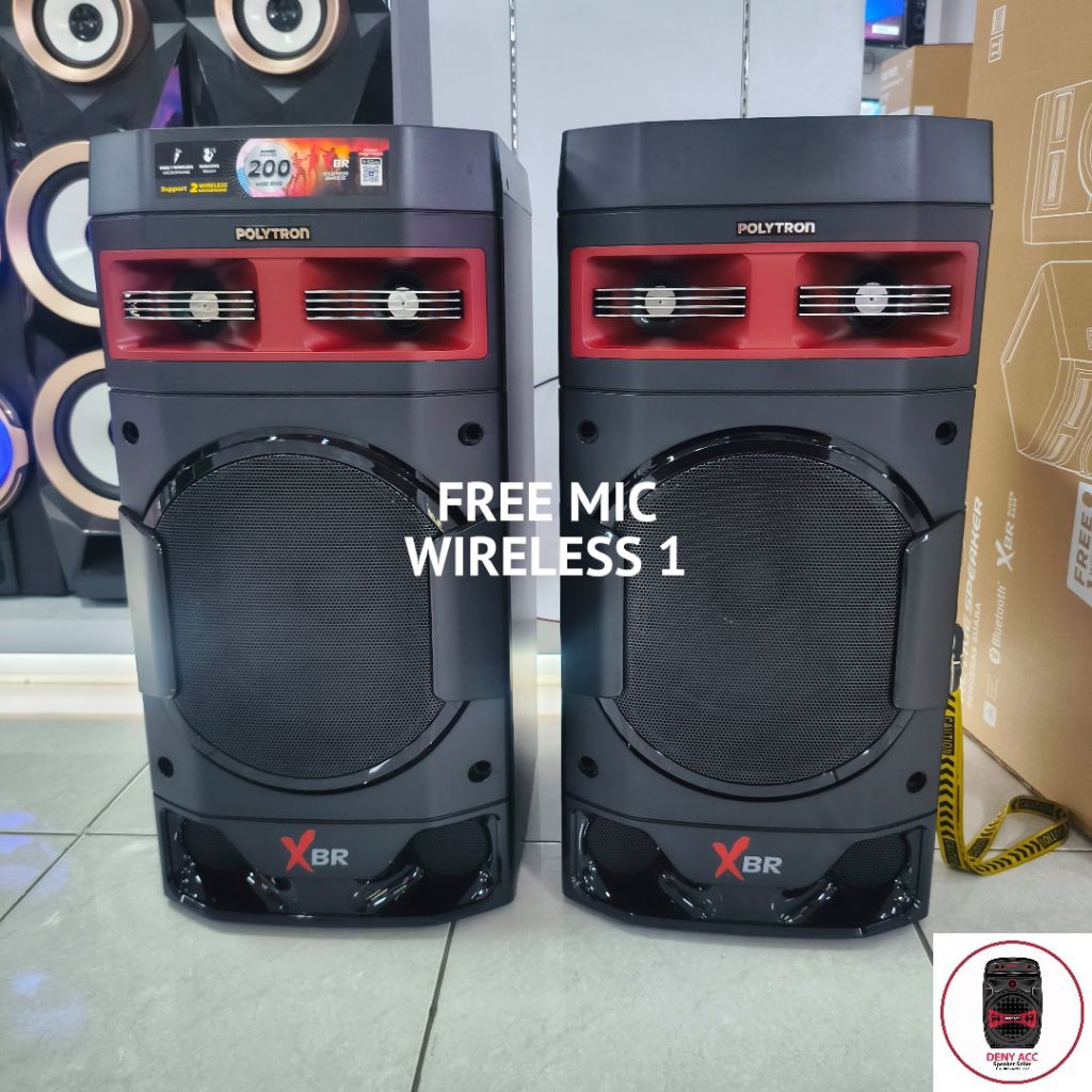 SPEAKER BLUETOOTH POLYTRON PAS 10DK19 GRATIS MIC WIRELESS 1