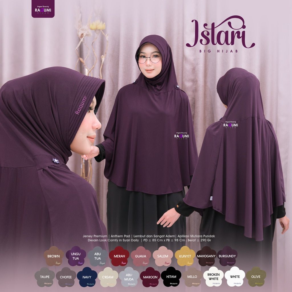 ISTARY BIG HIJAB ORIGINAL BY RAQUMI HIJAB / JILBAB JERSEY PREMIUM JUMBO