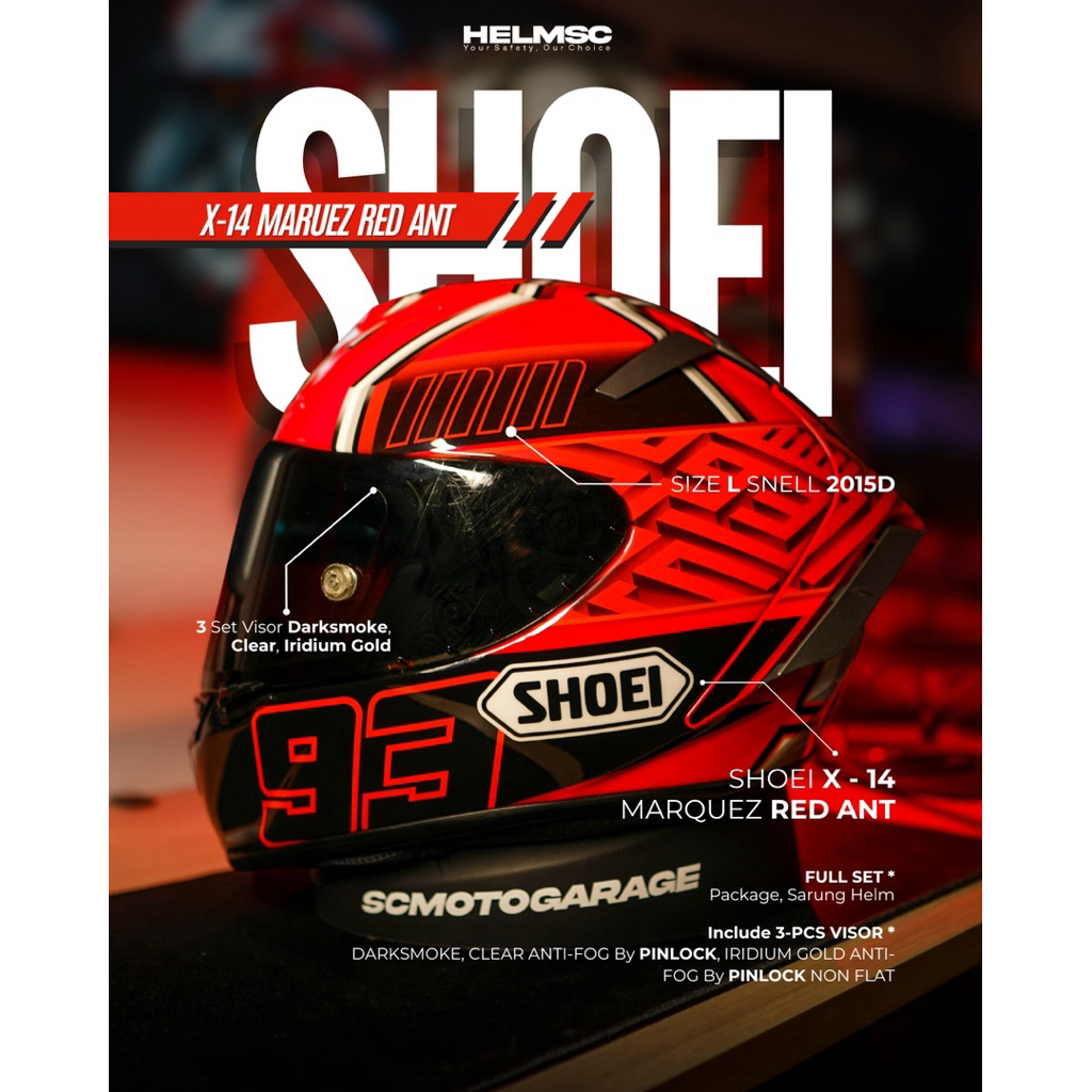 Shoei X14 Marquez Red Ant