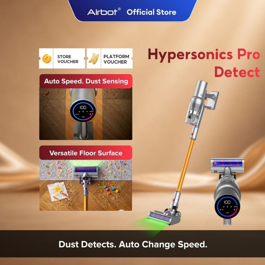 [ Upgraded ] Airbot Hypersonics Pro Detect Cordless Vacuum Cleaner Penyedot Debu Cerdas Vacum Cleane