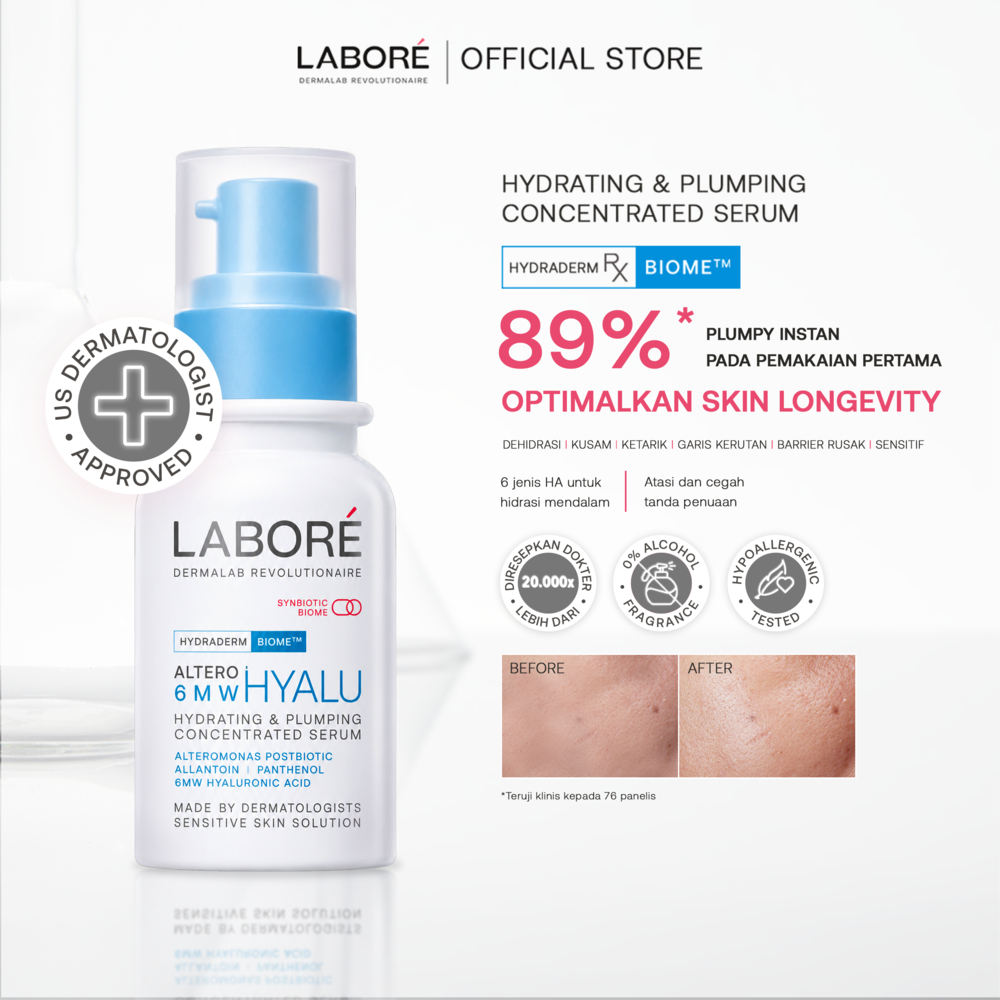 LABORE Hydrating & Plumping Concentrated Serum 20ml Altero6MWHyalu HydraDerm Biome™ Dermalab Revolut