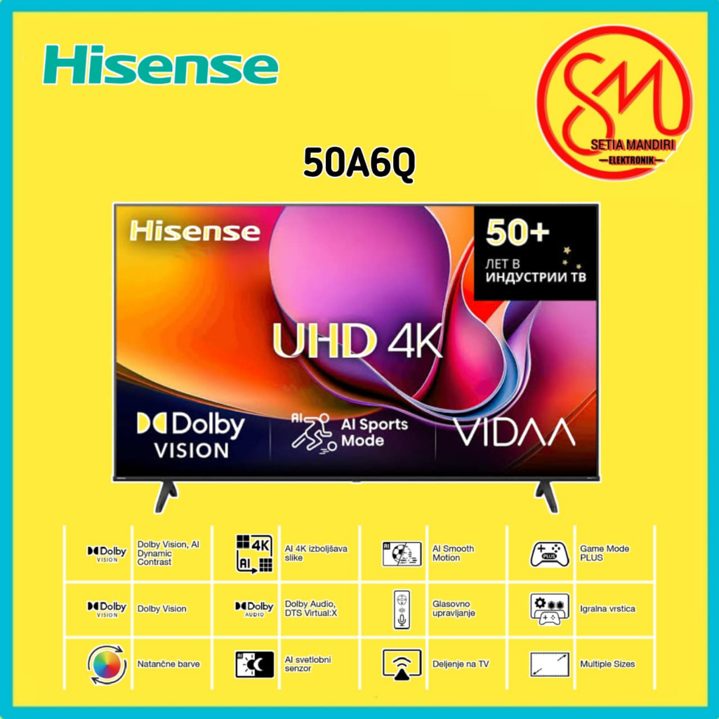 HISENSE LED TV VIDAA SMART TV 75 65 5 50 INCH 75A6Q