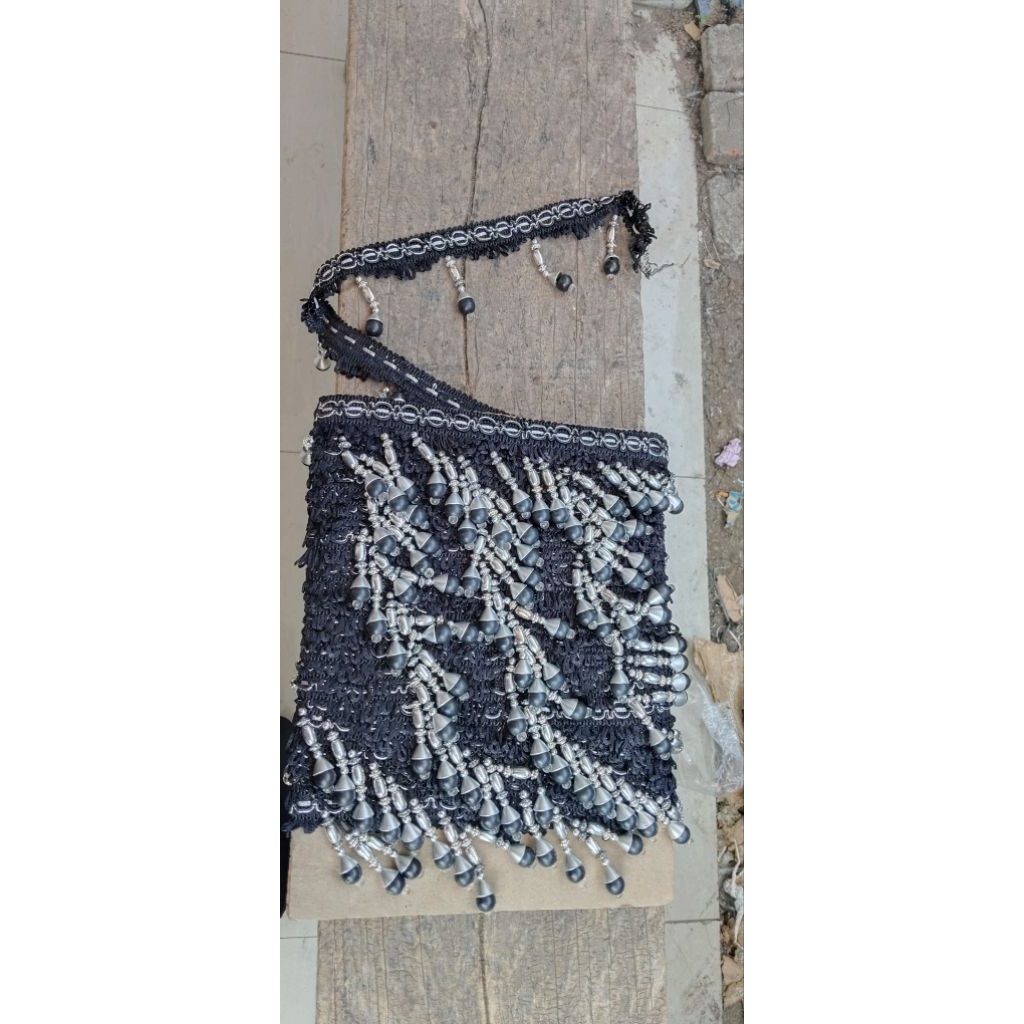 Renda Kristal Hitam/Renda Hati Silver /Renda Silver Hitam