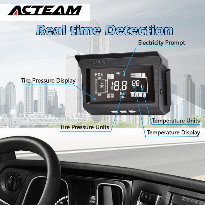 ACTEAM TPMS/ Pengukur Tekanan Ban untuk Bus dan Truk Roda 8/ Alat Pengingat Tekanan Ban/ Alarm Tekan