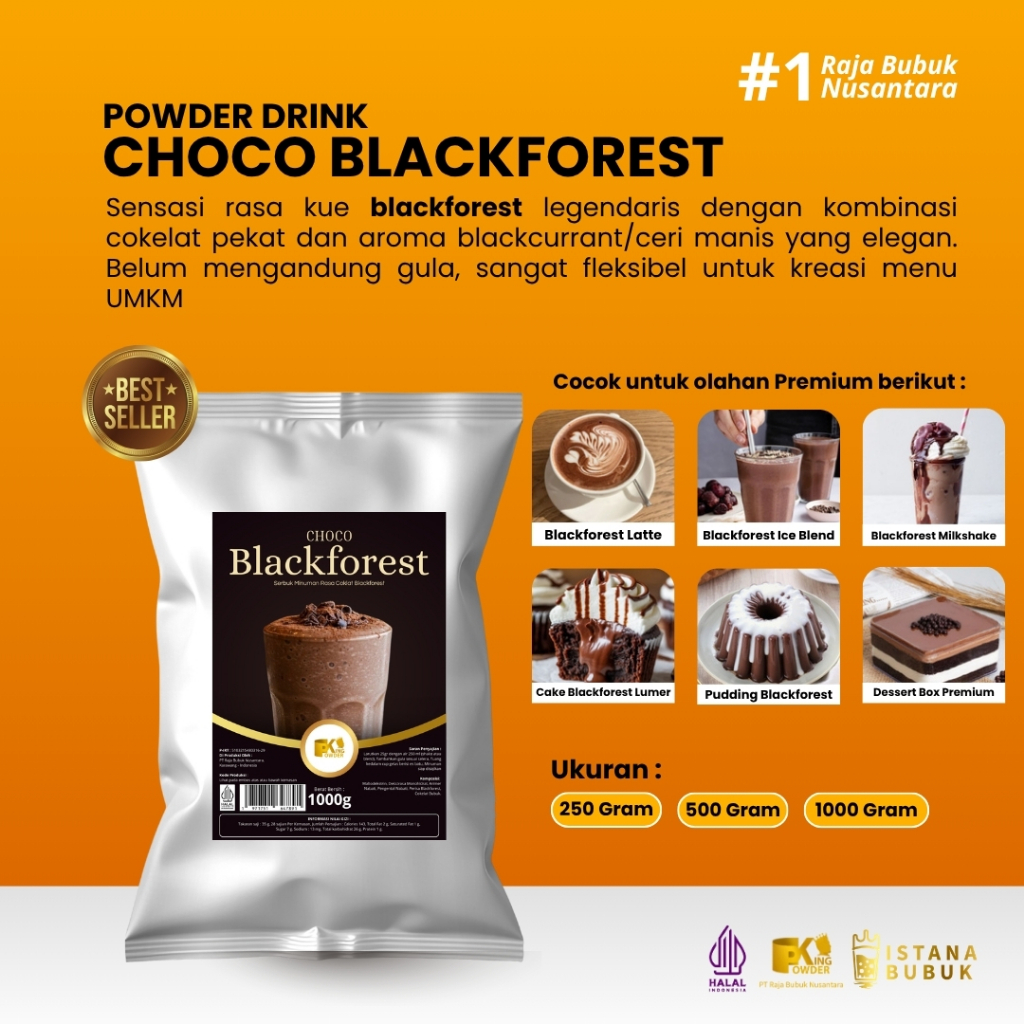 Bubuk Minuman Rasa Blackforest 1KG coklat Blackforest Choco Blackforest
