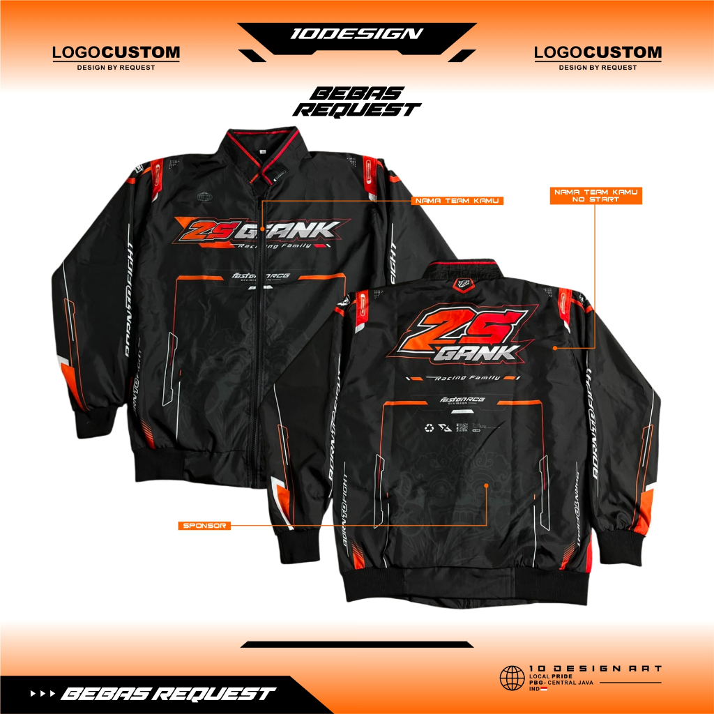 JAKET NASCAR CUSTOM SESUAI REQUEST FASTEN RACING