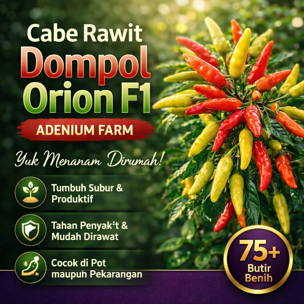 [ 75+ Butir ] Benih Biji Cabe Rawit Dompol Orion F1