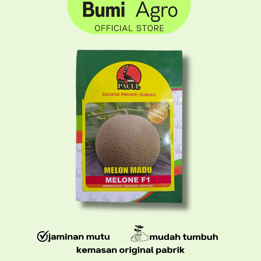 Benih Melon MELONE F1 Asli Cap Pacul 50 Biji Unggul Manis Tahan Penyakit Disukai Pasar