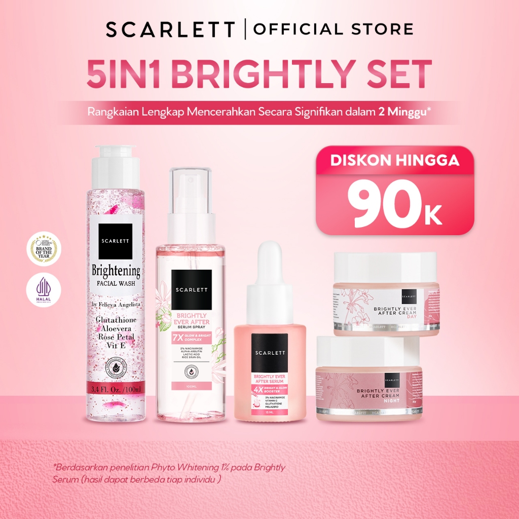 Scarlett Facecare Series PAKET untuk Membantu Mencerahkan Wajah , Menghilangkan Jerawat, Mencegah Pe