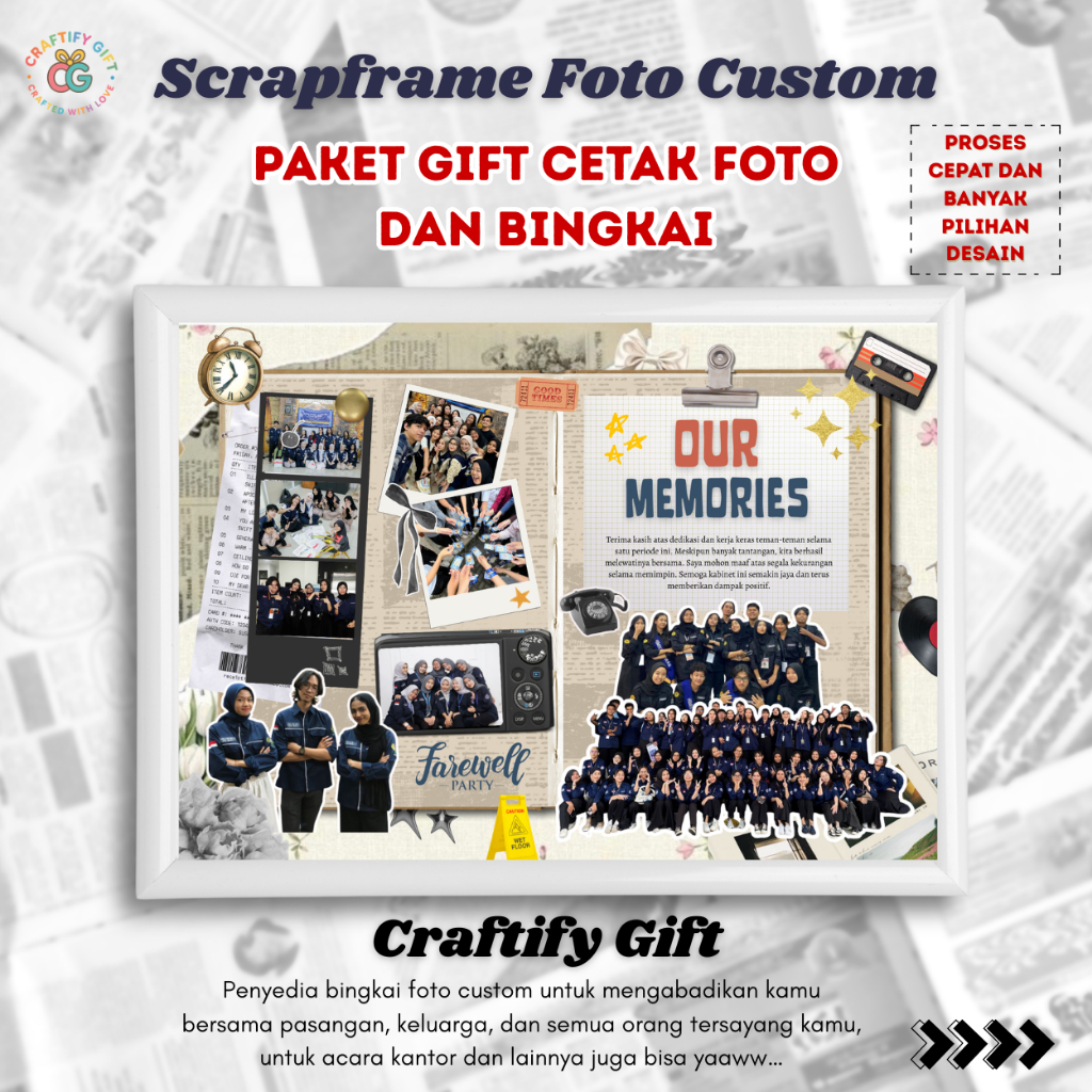 Bingkai Foto Farewell Anniversary, Ulang Tahun, Wisuda, Wedding Gift