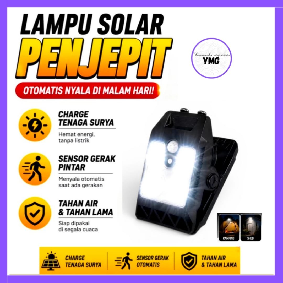 (YMG)Lampu Jepit Lampu Solar Tenaga Surya / Lampu Clip Mini Solar Panel Surya