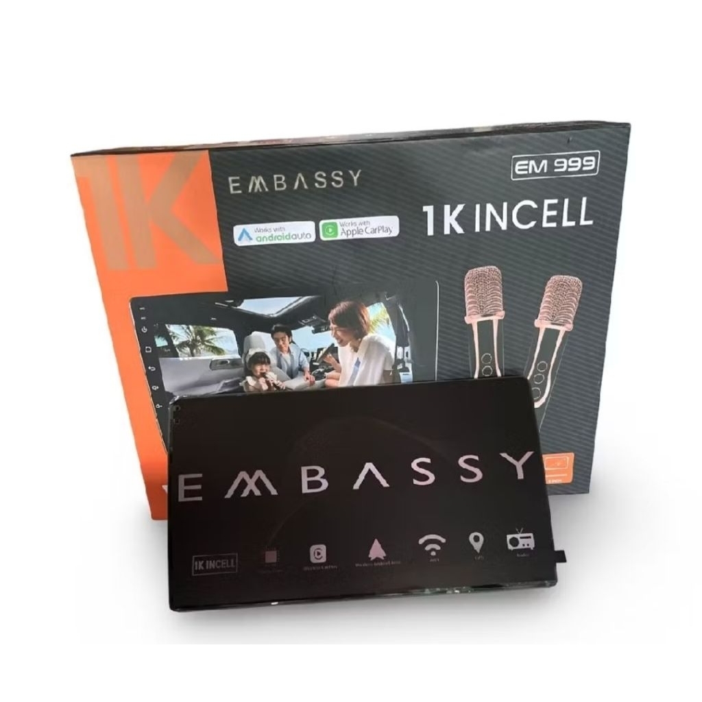 Headunit android embassy vega em-999 9inch plus mic