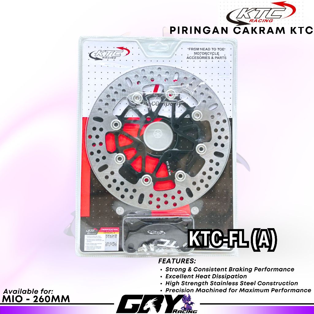 KTC Racing Disc Brake Bulat Mio 260mm - Piringan Cakram 260mm Mio Sporty Smile Soul Original