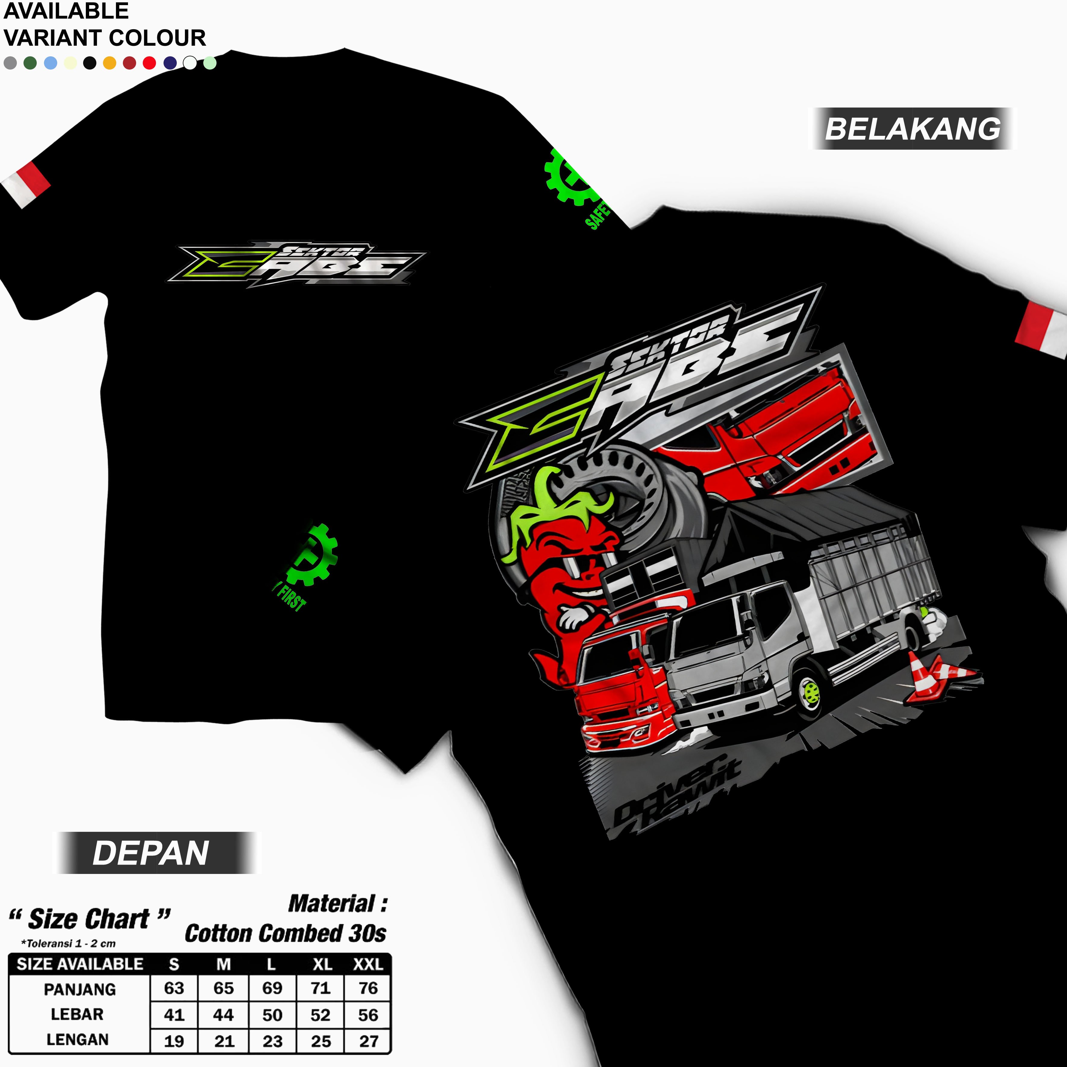 KAOS TRUK SEKTOR CABE DRIVER RAWIT | KAOS TRUK CABE TERBARU BAHAN KATUN COMBED TEBAL DAN HALUS