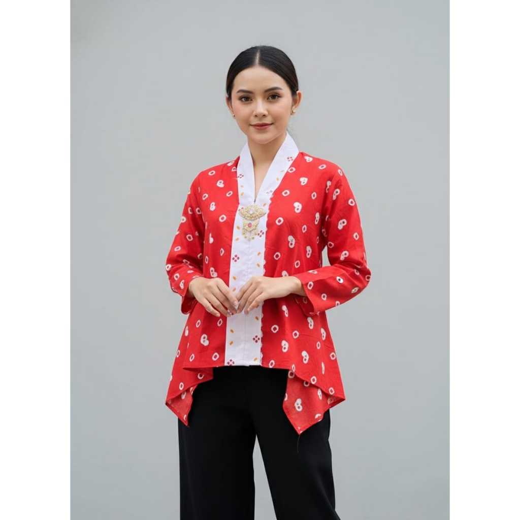 BLUS KARTINI JUMPUTAN MERAH PUTIH BAHAN KATUN SOLO PREMIUM