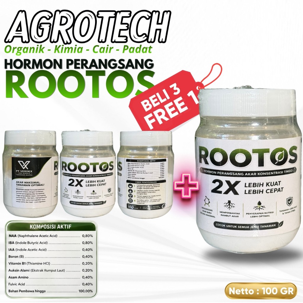ROOTOS 100 Gram Perangsang Akar Tanaman Untuk Stek & Cangkok