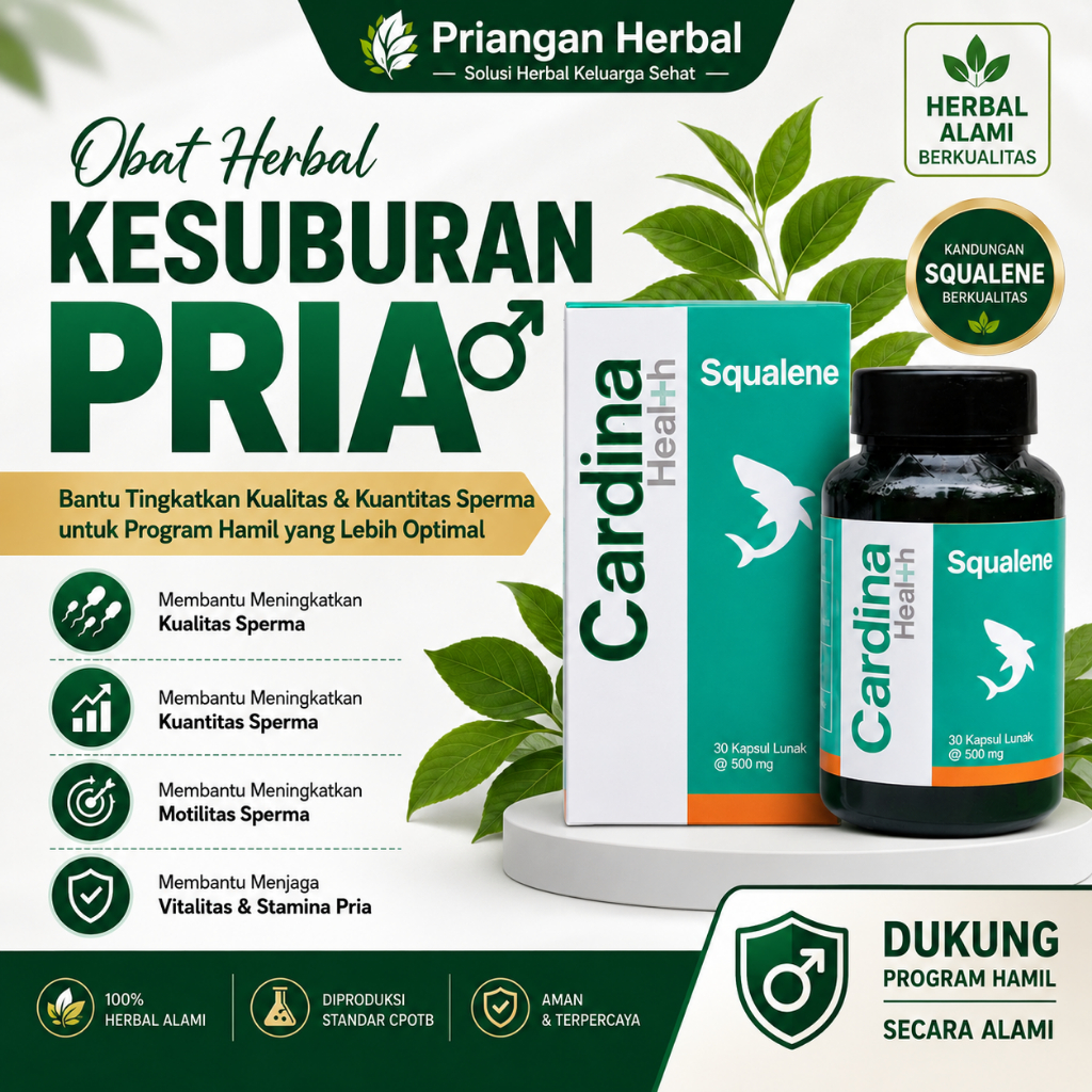 Cardina Health Squalene Obat Kesuburan Sperma Pria Pengental dan Penambah Sperma Penyubur Sperma Ata