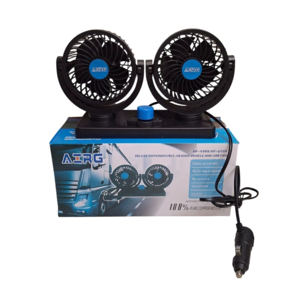 Kipas angin mobil double fan 12V HTX-303 kipas angin mobil double kipas 12V
