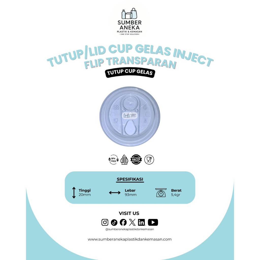 LID / TUTUP GELAS INJECTION FLIP HITAM DAN TRANSPARAN